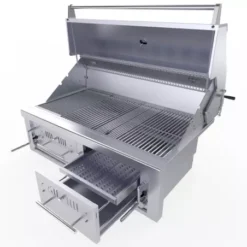 Barbecue Encastrable Hybride Charbon De Bois & Gaz 42" - 106cm - SUNSTONE -Weber Pas Cher Barbecues Magasin barbecue hybride gaz charbon de bois 76cm 2