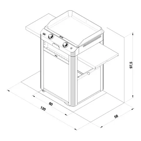 Chariot Plancha Fusion 60 Gris Cargo 2024 - ENO 6 Chariot Plancha Fusion 60 Gris Cargo 2024 - ENO – Image 6