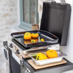 Combo Plancha Gaz Initial 50 + Chariot Acier Noir - ENO -Weber Pas Cher Barbecues Magasin combo plancha gaz initial 50 chariot acier noir eno 2