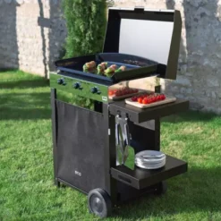 Combo Plancha Gaz Initial 65 + Chariot Acier Noir - ENO 8 Combo Plancha Gaz Initial 65 + Chariot Acier Noir - ENO -Weber Pas Cher Barbecues Magasin combo plancha gaz initial 65 chariot acier noir 2