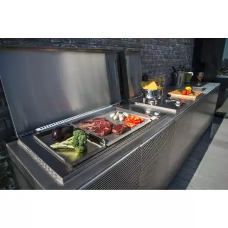 Plancha Gaz Encastrable Oasi 55 Cm Inox Plaque Lisse + Couvercle - PLANET 3 Plancha Gaz Encastrable Oasi 55 Cm Inox Plaque Lisse + Couvercle - PLANET – Image 3